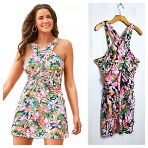 Swimsuits For All Tropical Print One Piece Swim Dress Women’s Plus Size 22